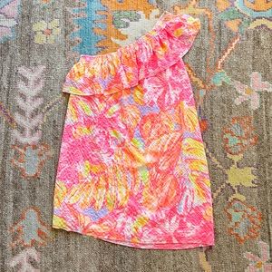 Lilly Pulitzer Emmeline one shoulder dress in Sun Splashed worn 1x excellent